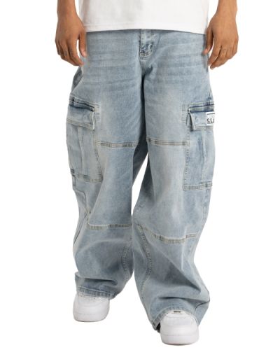 Pro Club Men’s Heavyweight Baggy Fit Denim Cargo Pant